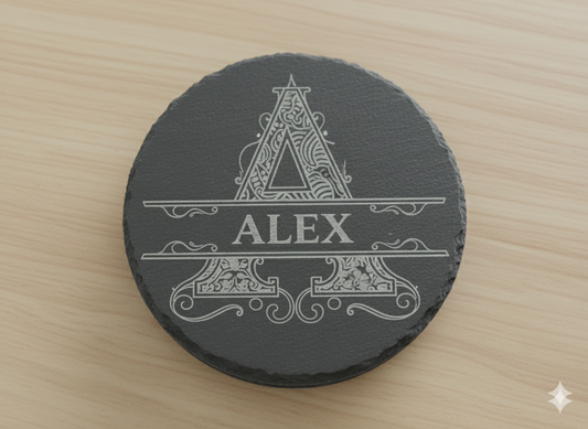 Custom Engraved Slate Coaster Set of 4 - Personalized Gift for Special Occasions