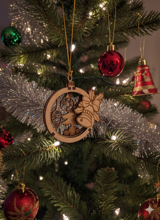 Christmas Layered Ornaments - Enchanted Woodland Deer & Bells
